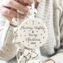 Personalised Mummy, Daddy And Bump Christmas Decoration, thumbnail 1 of 6