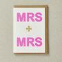 Mrs Plus Mrs Greeting Card With Gold Foil Cross, thumbnail 1 of 3