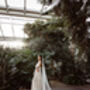 Snowy Flocked Tulle Cathedral Wedding Veil, thumbnail 3 of 6