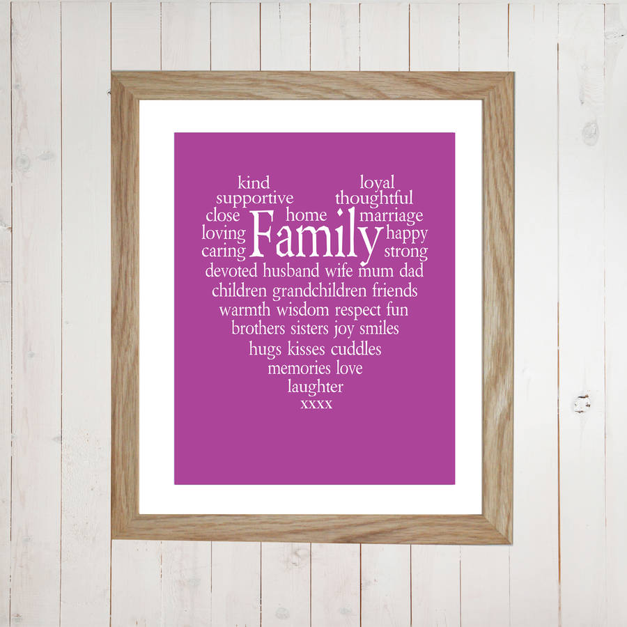 Personalised Family Print By TillyBob and Me