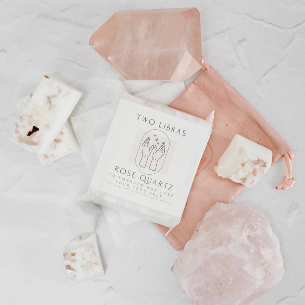 Rose Quartz Crystal Infused Wax Melt Bar By Two Libras |  