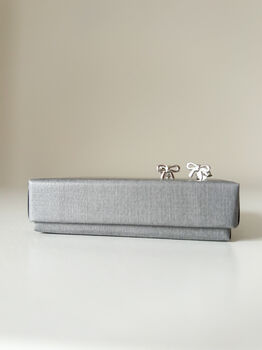 Sterling Silver Bow Stud Earrings, 5 of 6