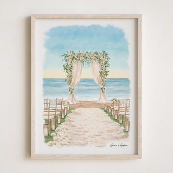 Wedding Day Gift Save The Date Venue Portrait Drawing, 12 of 12