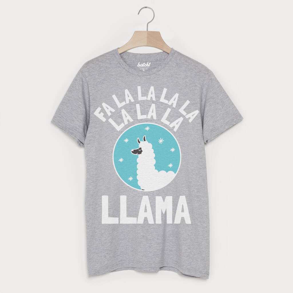 Fa La La Llama Men's Festive Christmas T Shirt By Batch1