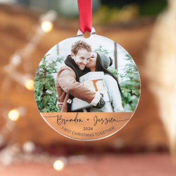 Personalised First Christmas Together Photo Bauble, 2 of 6