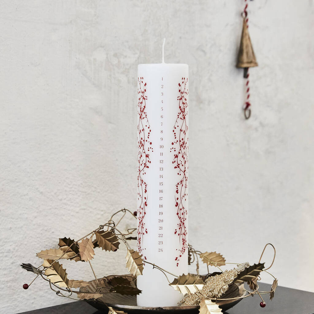 Red Berry Advent Candle, 1 of 3
