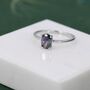 Sterling Silver One Carat Mystic Black Cz Oval Ring, thumbnail 4 of 11