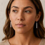 Sterling Silver Hammered Bar Drop Earrings, thumbnail 1 of 8