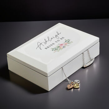 Personalised Wedding Wooden Jewellery Box, 2 of 6