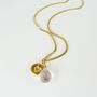 Heart Gold Plated Necklace With Gemstone, thumbnail 5 of 12