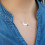 Crescent Moon Necklace With Mood Stone, thumbnail 1 of 10