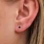 3mm Sterling Silver Onyx Black Crystal Stud Earrings, thumbnail 2 of 4
