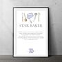 Star Baker, Witty Baking Kitchen Wall Print Decor Gift For A Baking Mum, Grandma, Friend Or Family Member, thumbnail 2 of 2