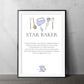 Star Baker, Witty Baking Kitchen Wall Print Decor Gift For A Baking Mum, Grandma, Friend Or Family Member, 2 of 2