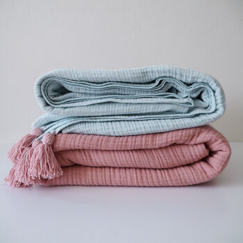 Four Layers Cotton Gauze Muslin Throw Blanket, 5 of 10