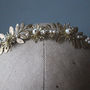 Celena Gold Leaf Starburst Pearl Bridal Headpiece, thumbnail 4 of 4