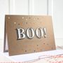 'Boo!' Happy Halloween Card With Gold Dots, thumbnail 2 of 6