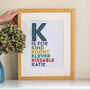 Personalised Contemporary Alphabet Name Print, thumbnail 1 of 7