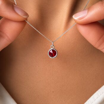 Birthstone Necklace In Sterling Silver, 2 of 10