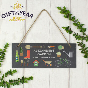 Personalised Garden Hanging Slate Plaque, 5 of 9