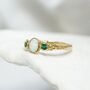 Emerald And White Opal Gold Ring, thumbnail 6 of 9