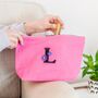 Pink Personalised Pouch With Floral Initial, thumbnail 1 of 3