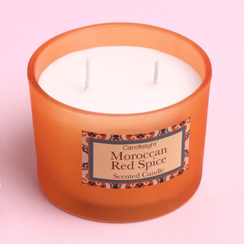 G Decor Moroccan Spice Orange Frosted Glass Jar Candle, 2 of 3