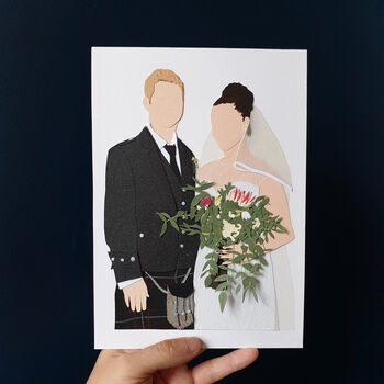 Personalised Wedding Portrait Papercut, 10 of 11