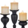 Set Of Three Metal Pillar Candle Holders Stand, thumbnail 4 of 5
