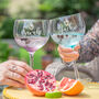 Personalised Set Of Four Coloured Gin Glasses, thumbnail 5 of 5