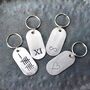 11th Anniversary Gift; Steel Dog Tag Key Ring, thumbnail 6 of 12