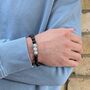 Men's Aquamarine And Lava Bead March Birthstone Bracelet, thumbnail 6 of 11