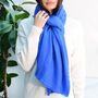 Electric Blue Cashmere Scarf, thumbnail 4 of 4