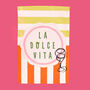 La Dolce Vita Italian Colourful Kitchen Tea Towel, thumbnail 1 of 6