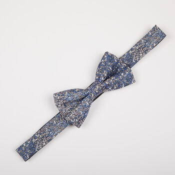 Mens Blue Ditzy Floral Ready Tied Adjustable Bow Tie, 11 of 12