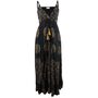 'Astrid' Black And Gold Indian Print Crepe Dress, thumbnail 3 of 5