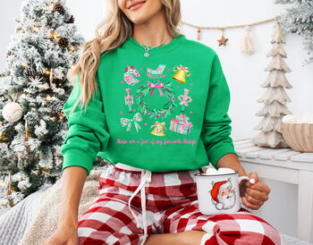 Holiday Favourite Things Jumper Cozy Christmas Sweatshirt For Women, 2 of 7