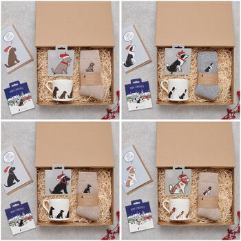 Christmas Hamper For Dog Lovers – Festive Gift Box With Mug, Socks, Pin, Card And Decoration With Optional Personalisation, 11 of 12