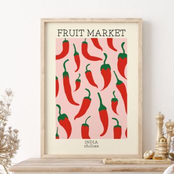 Chilli Wall Art Fruit Market Print, 3 of 3