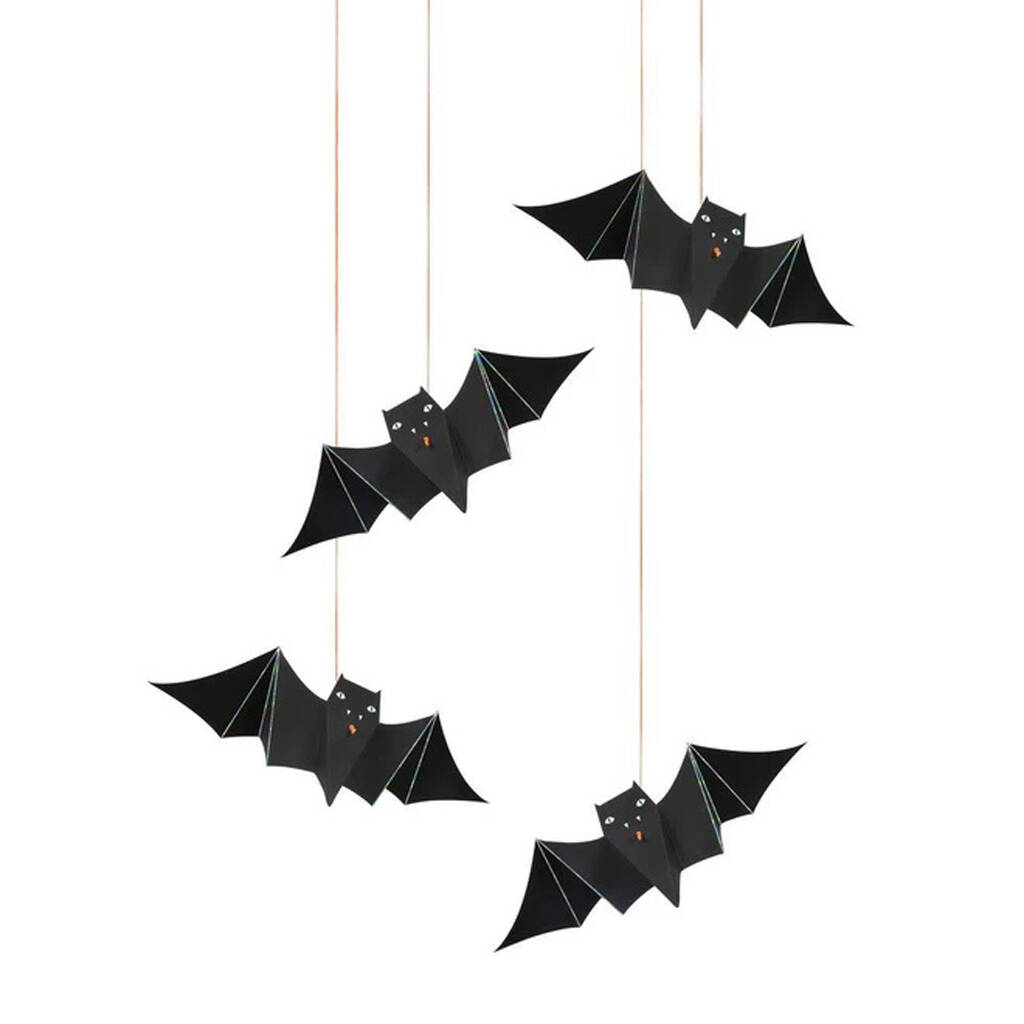 Hanging Bats Decorations, Set Of Eight, 1 of 2