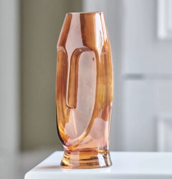 Amber Glass Face Vase, 3 of 3