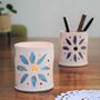 Pencil And Tealight Holder Blue Flower Design, thumbnail 4 of 8