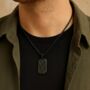 Personalised Men’s Contemporary Black Dog Tag Necklace, thumbnail 3 of 6