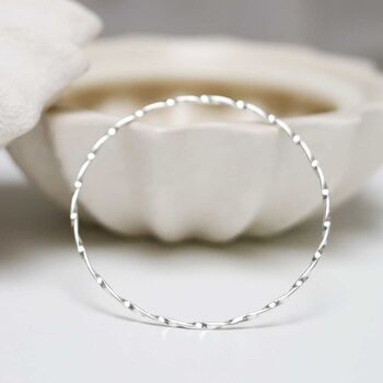 Sterling Silver Fine Twisted Bangle, 7 of 9