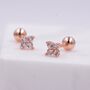 Tiny Hydrangea Flower Inspired Screw Back Earrings In Sterling Silver, thumbnail 8 of 12