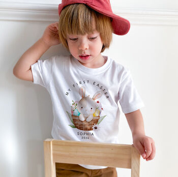 My First Easter Bunny Bodysuit With Name, 7 of 12