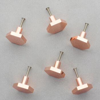 Rose Gold Luxury Hexagon Shape Cabinet Pull Knobs, 4 of 4