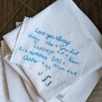 Hand Embroidered Handwriting Wedding Dress Patch, 10 of 12