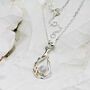 Teardrop Sterling Silver Rainbow Moonstone Pendant, thumbnail 3 of 6