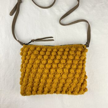 Fair Trade Crochet Boho Bobble Cross Body Handbag, 8 of 12